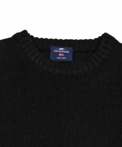 Clearance Gridarmor Kids' Snøkrystall Solid Round Neck Ullgenser Black Beauty