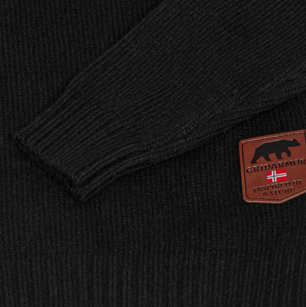 Clearance Gridarmor Kids' Snøkrystall Solid Round Neck Ullgenser Black Beauty