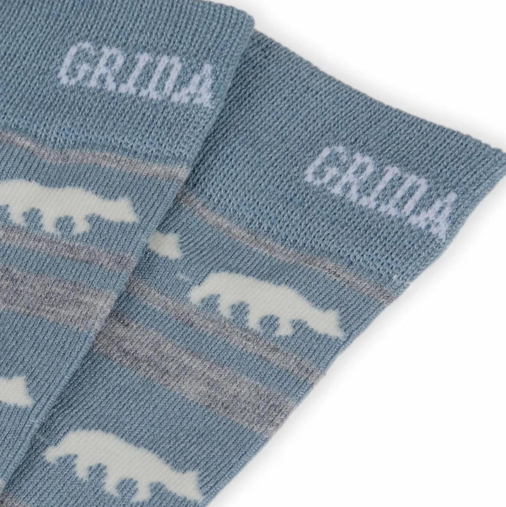 Online Gridarmor Striped Bear Merino Socks Blue Shadow