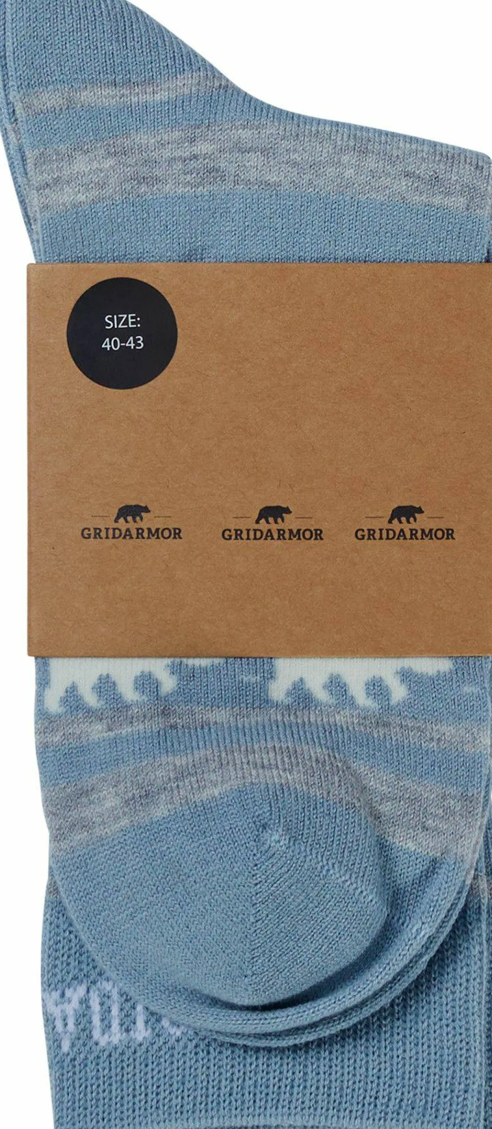 Online Gridarmor Striped Bear Merino Socks Blue Shadow