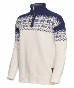 Hot Gridarmor Women's Snøkrystall Half Zip Ullgenser White/Dark Navy White/Dk. Navy