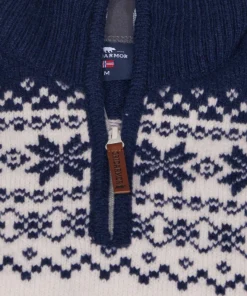 Hot Gridarmor Women's Snøkrystall Half Zip Ullgenser White/Dark Navy White/Dk. Navy