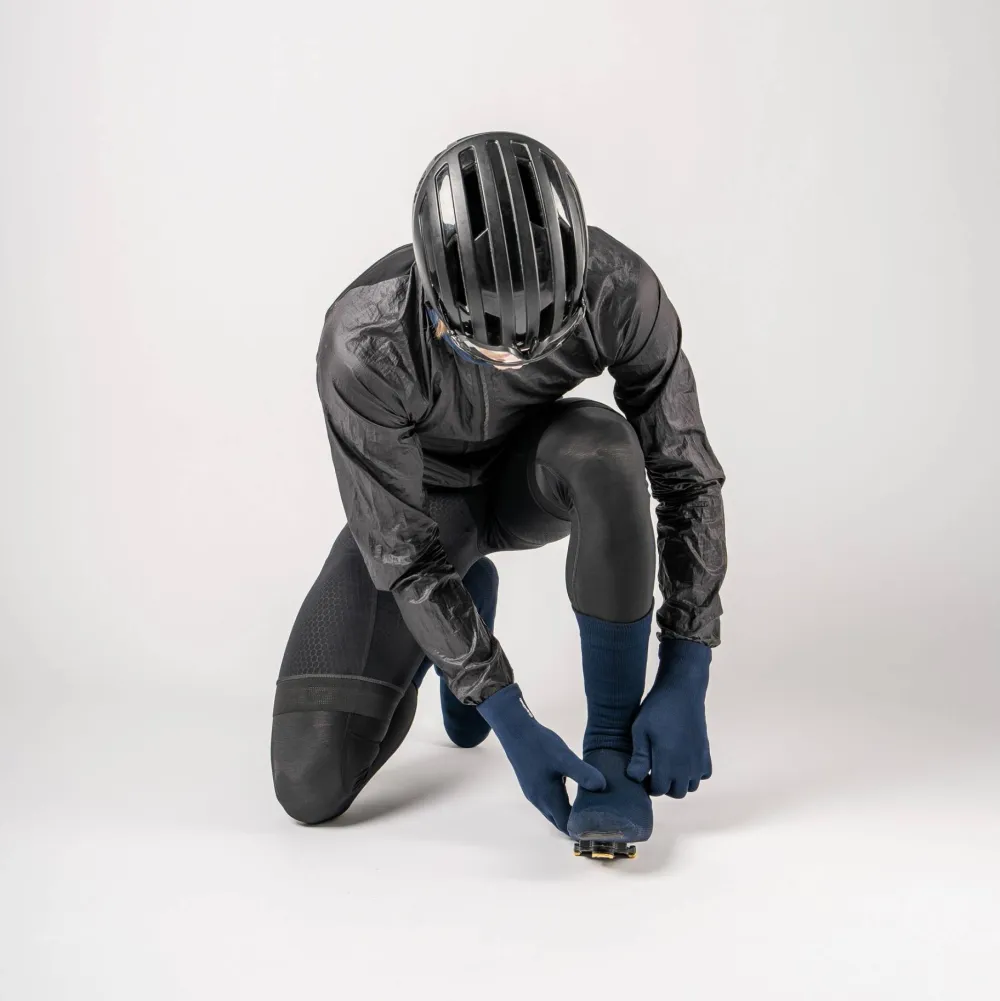 Outlet Gripgrab Flandrien Waterproof Knitted Road Shoe Covers Navy Blue