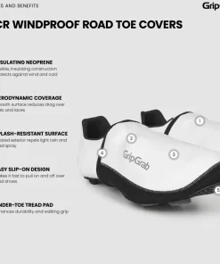 Clearance Gripgrab PACR Windproof Toe Covers White