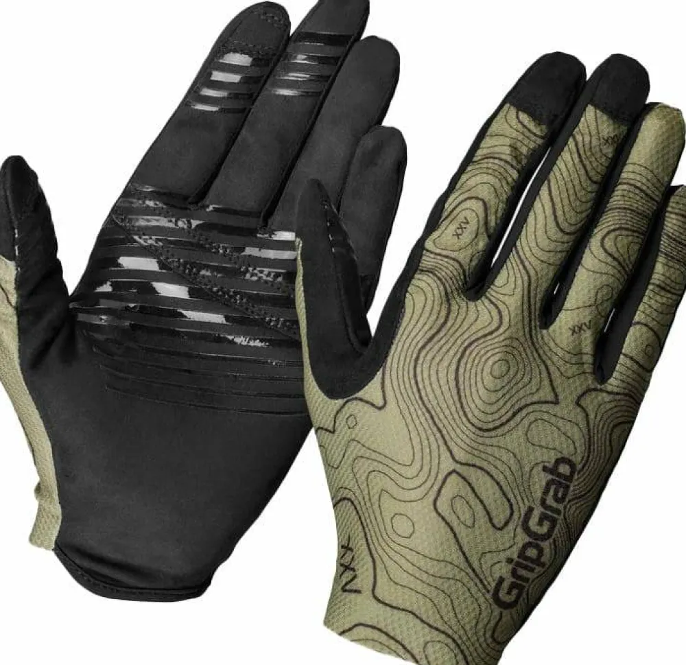 Clearance Gripgrab Rebel Full Finger Summer Gloves Olive Green