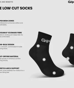 Online Gripgrab RIDE Low Cut Socks 3-Pack Black