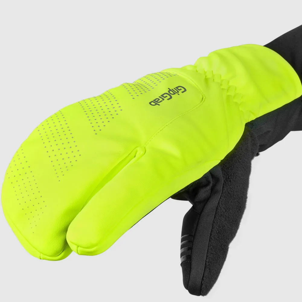 Discount Gripgrab Ride Windproof Deep Winter Lobster Gloves Yellow Hi-Vis