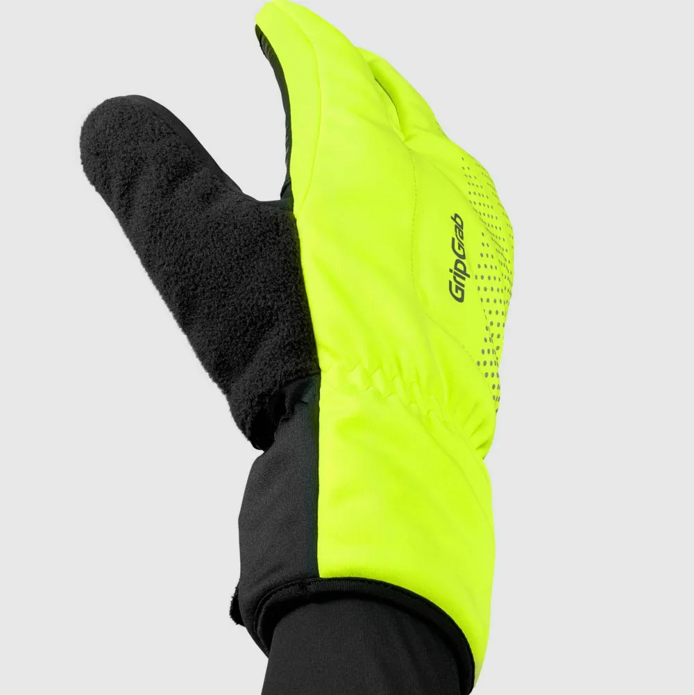 Discount Gripgrab Ride Windproof Deep Winter Lobster Gloves Yellow Hi-Vis