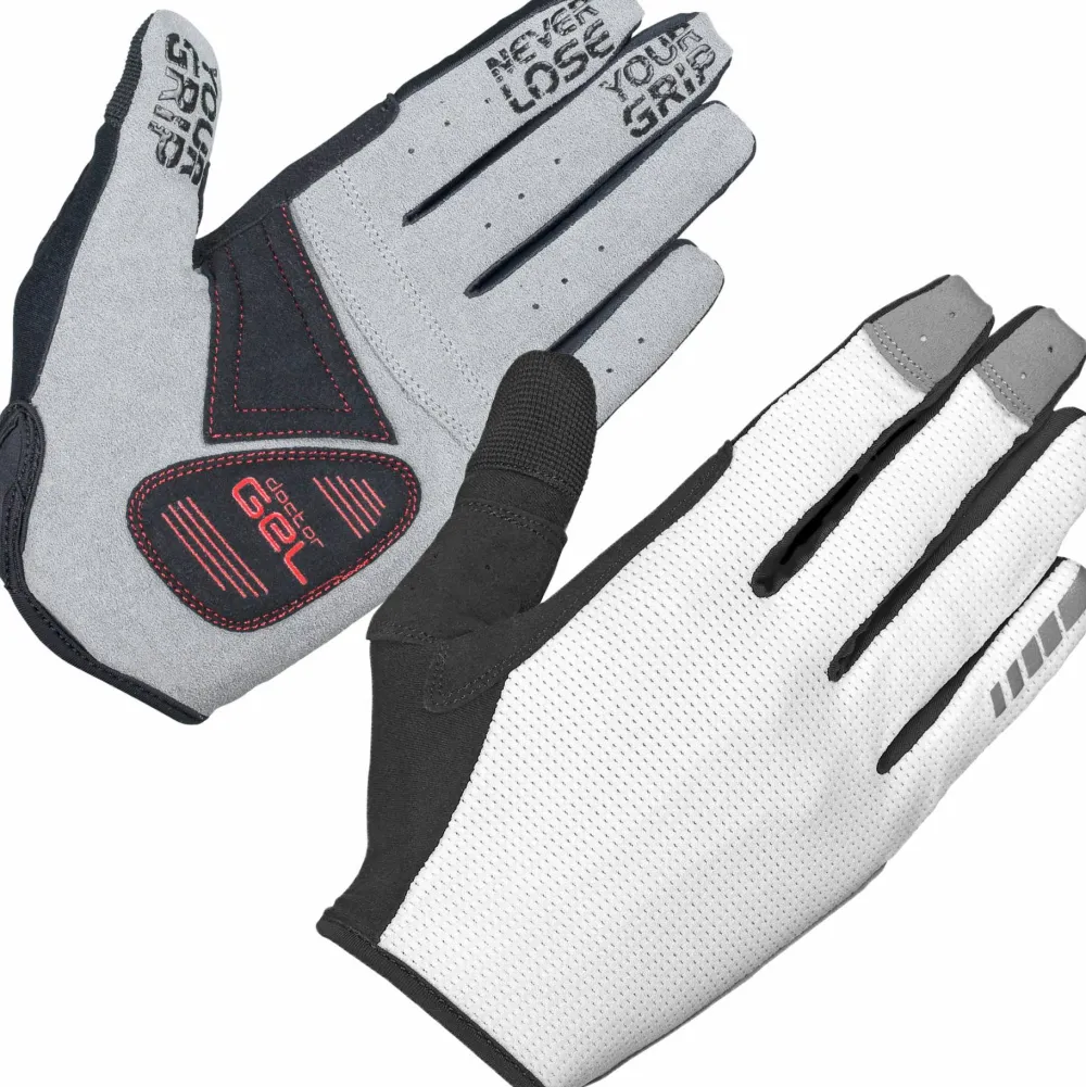 Outlet Gripgrab Shark Padded Full Finger Glove White