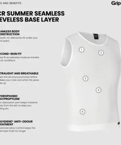 Discount Gripgrab Unisex PACR Ultralight Seamless Sleeveless Base Layer White
