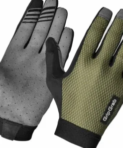 Outlet Gripgrab Vertical 2 Insidegrip™ Full Finger Summer Gloves Olive Green