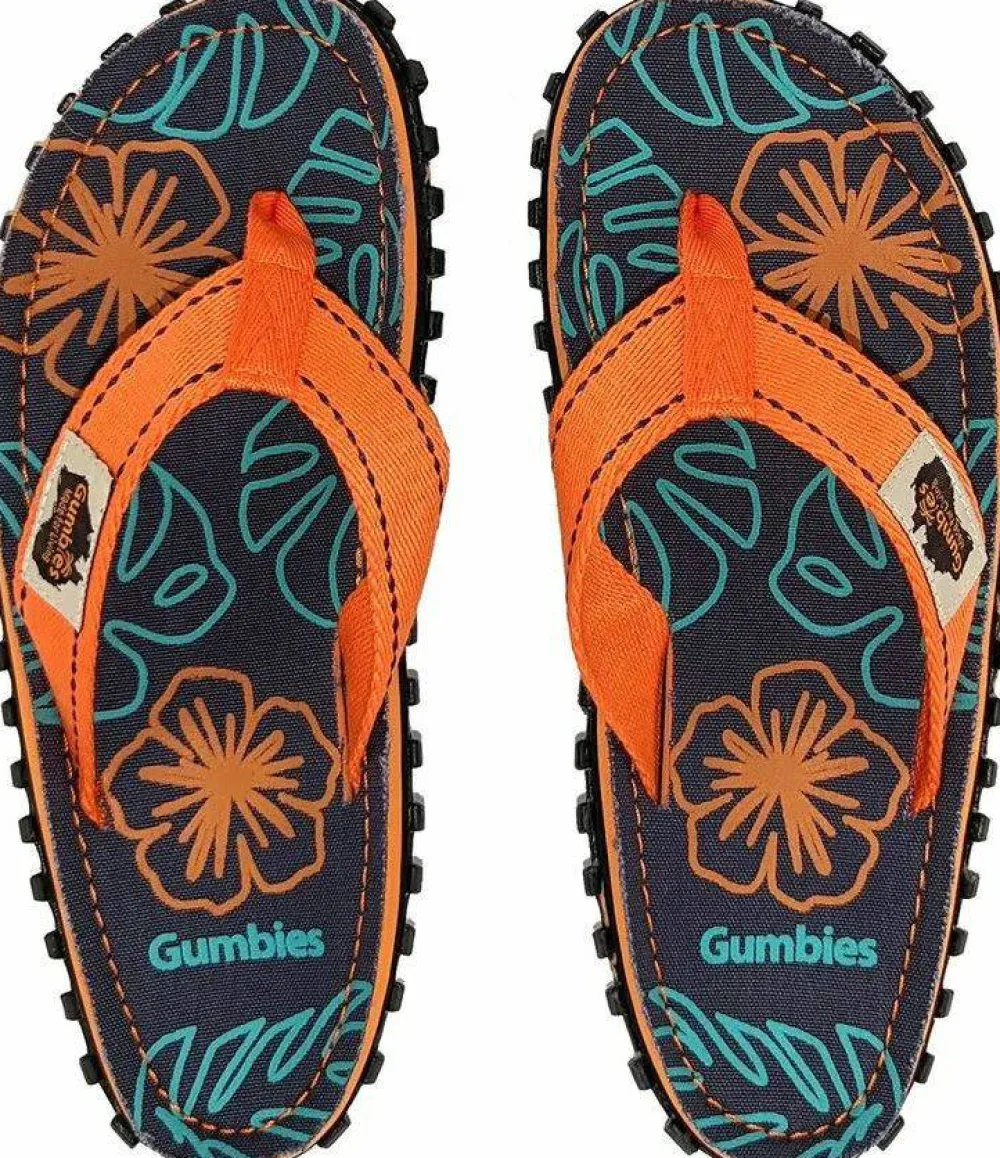 Sale Gumbies Unisex Islander Orange Hibiscus