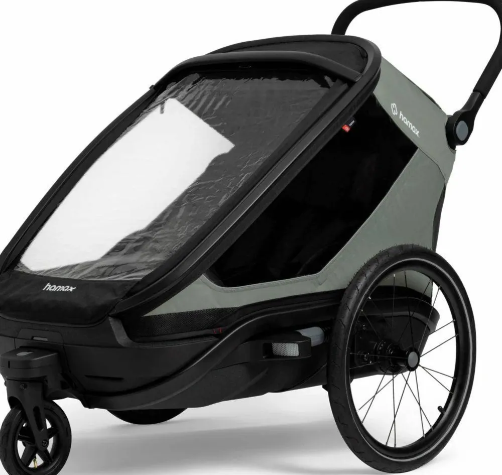 Best Hamax Outback Next Bicycle Trailer Green/Black