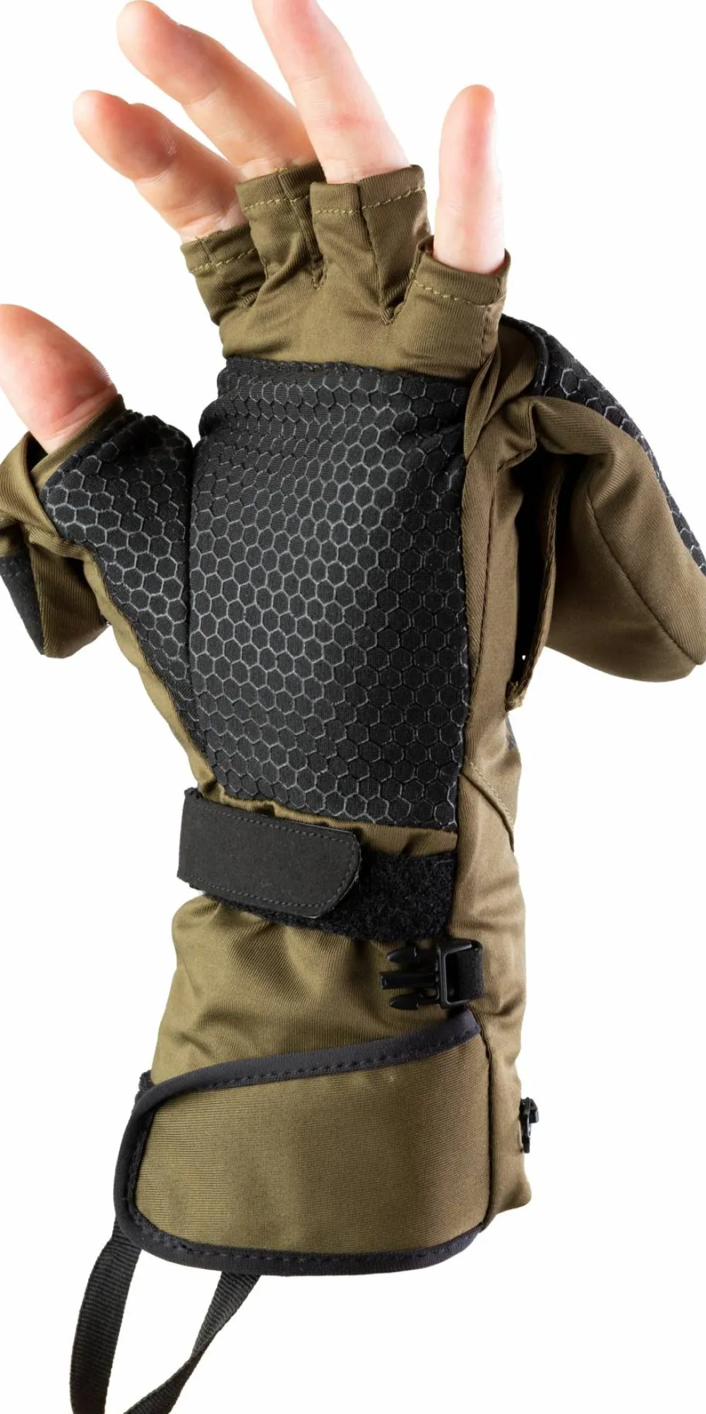 Sale Heat Experience Heated Hunt Pullover Mittens /Black Green