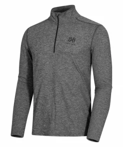 Sale Hellner Men's Nunis Halfzip Long Sleeve Tee Black Beauty melange
