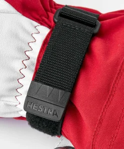 Best Hestra Army Leather Heli Ski 3-Finger Red Röd