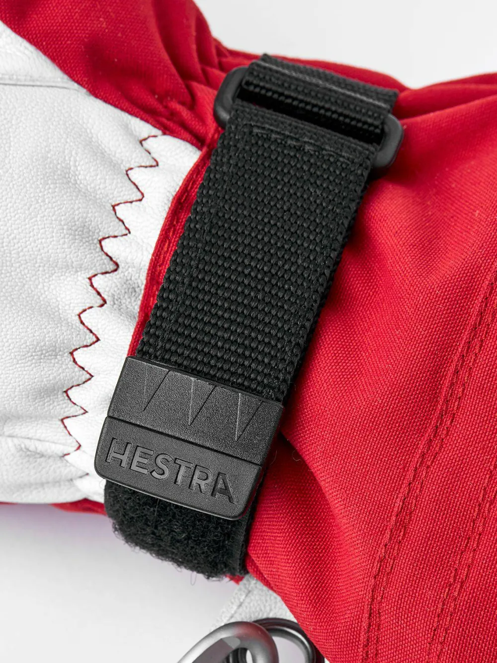 Best Hestra Army Leather Heli Ski 3-Finger Red Röd