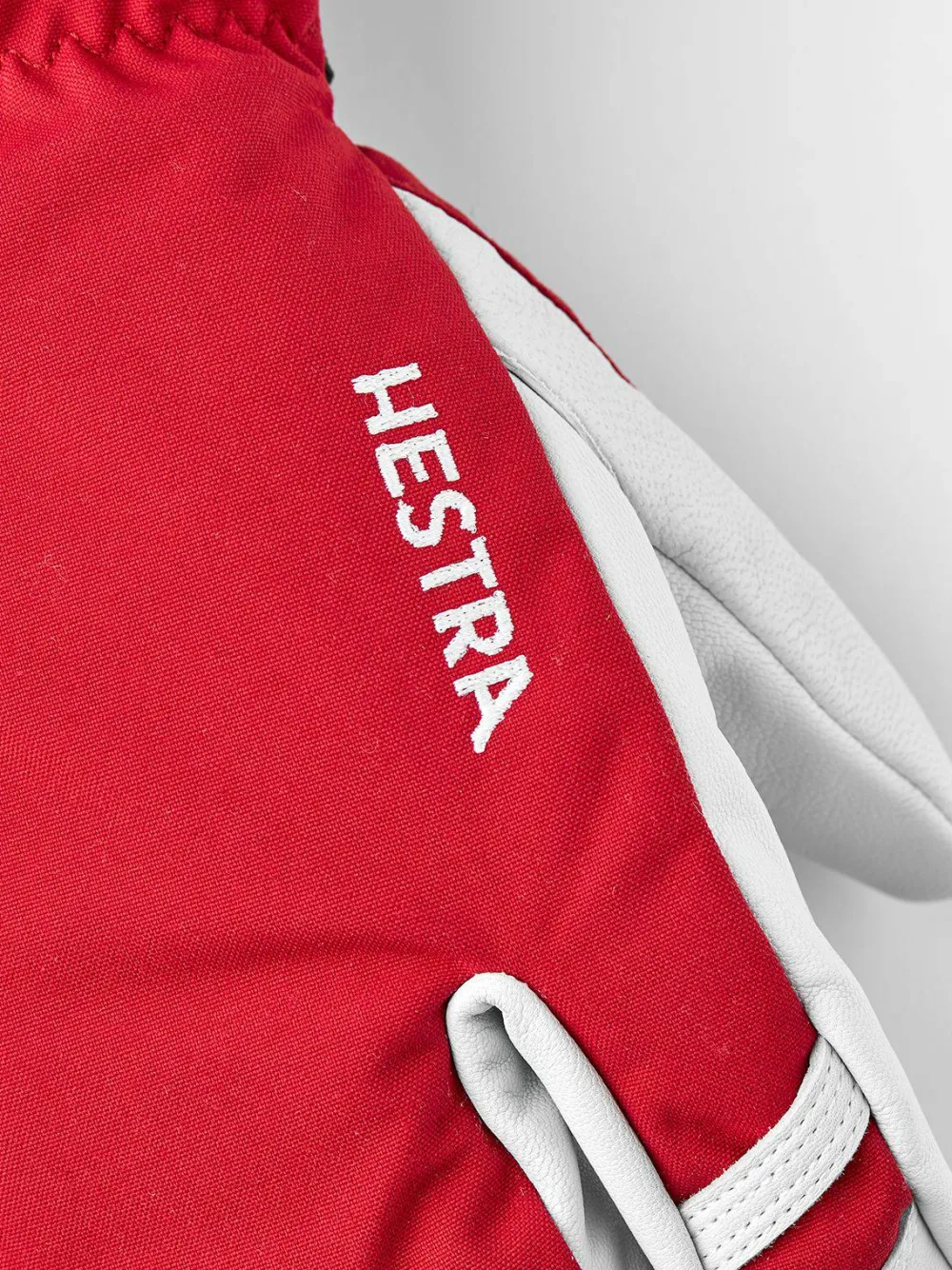 Best Hestra Army Leather Heli Ski 3-Finger Red Röd