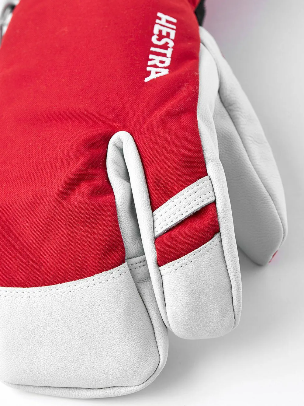Best Hestra Army Leather Heli Ski 3-Finger Red Röd