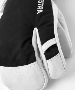 Outlet Hestra Army Leather Heli Ski 3-Finger Black Svart