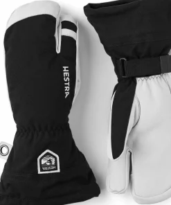 Outlet Hestra Army Leather Heli Ski 3-Finger Black Svart