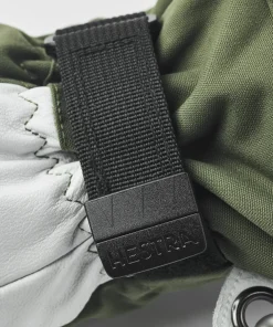 Outlet Hestra Army Leather Heli Ski 3-Finger Olive