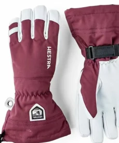 Online Hestra Army Leather Heli Ski 5-finger Bordeaux