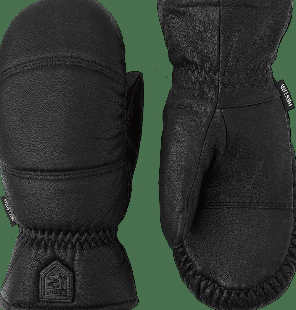 Clearance Hestra Leather Box Mitt Black Svart