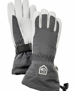 Hestra Women's Heli Ski 5 Finger Grey/Off White Grå/Offwhite