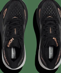 Clearance Hoka Women's Clifton 9 Black/Rose Gold