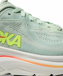 Online Hoka Women's Clifton 10 Wide Sea Glass/Neon Flame
