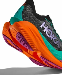 Clearance Hoka Women's Mach X 2 Wide Black/Electric Aqua