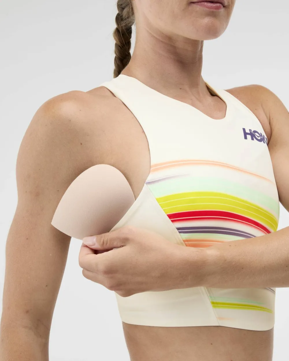 Best Hoka Women's Race Day Crop Bra Alabaster Flare