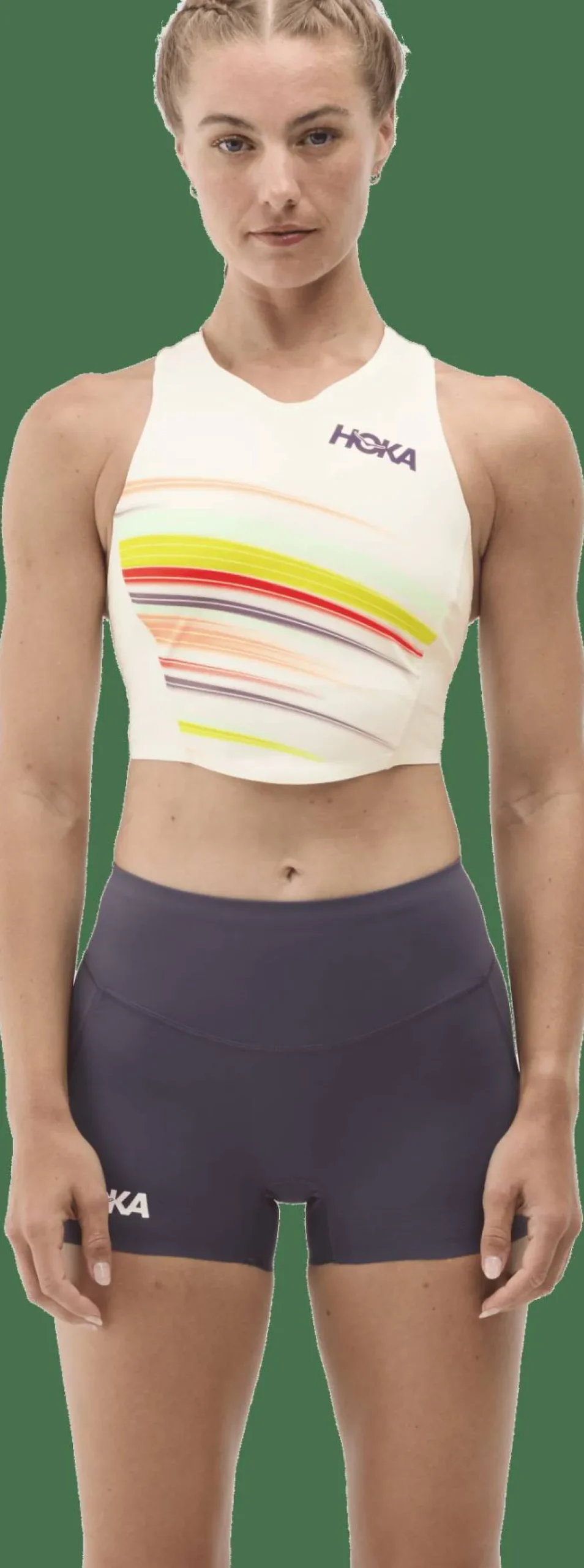 Best Hoka Women's Race Day Crop Bra Alabaster Flare