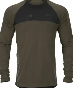 New Härkila Men's Heat L/S T-shirt Willow Green/Black