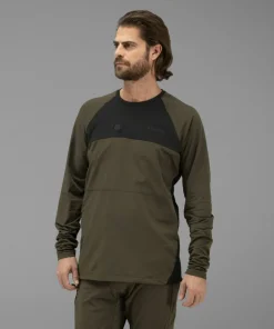 New Härkila Men's Heat L/S T-shirt Willow Green/Black