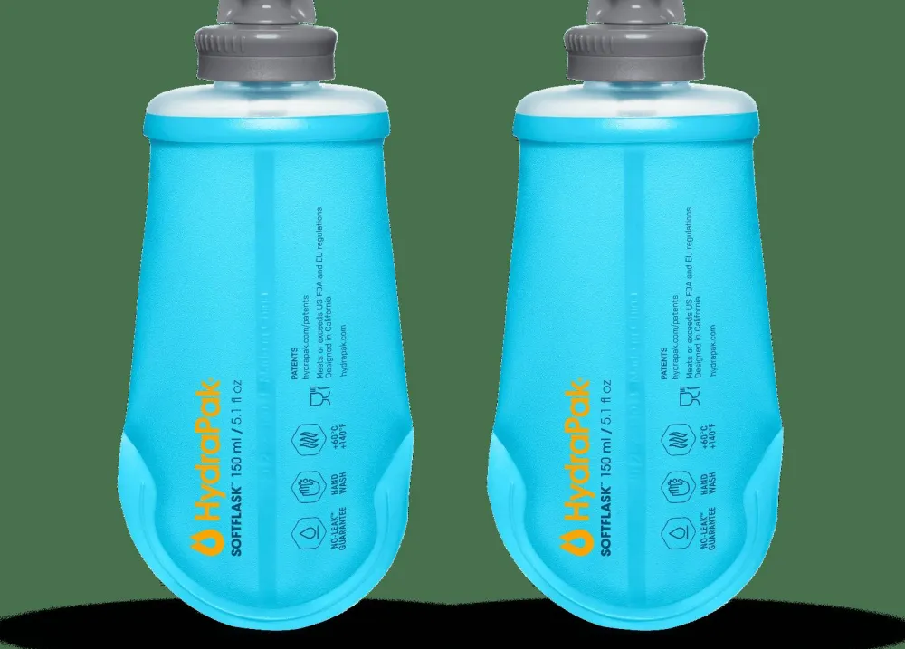 New Hydrapak Softflask 150ml - 2- Pack Malibu Blue