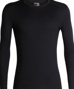 Online Icebreaker Men's 200 Oasis Long Sleeve Crewe Black