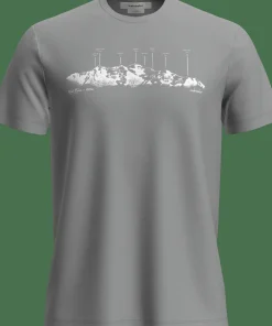 Outlet Icebreaker Men's Merino 150 Tech Lite Ss Tee The Peaks Proto Grey