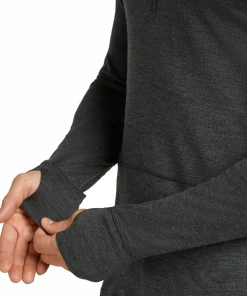 Discount Icebreaker Men's Merino 260 ZoneKnit Long Sleeve Half Zip Jet Hthr