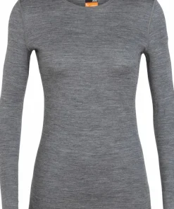 Best Icebreaker Women's 200 Oasis Long Sleeve Crewe Gritstone Heather Gritstone HTHR