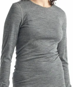 Best Icebreaker Women's 200 Oasis Long Sleeve Crewe Gritstone Heather Gritstone HTHR