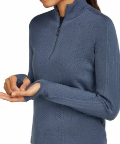 Online Icebreaker Women's Anniversary Original Longsleeve Half Zip Dawn