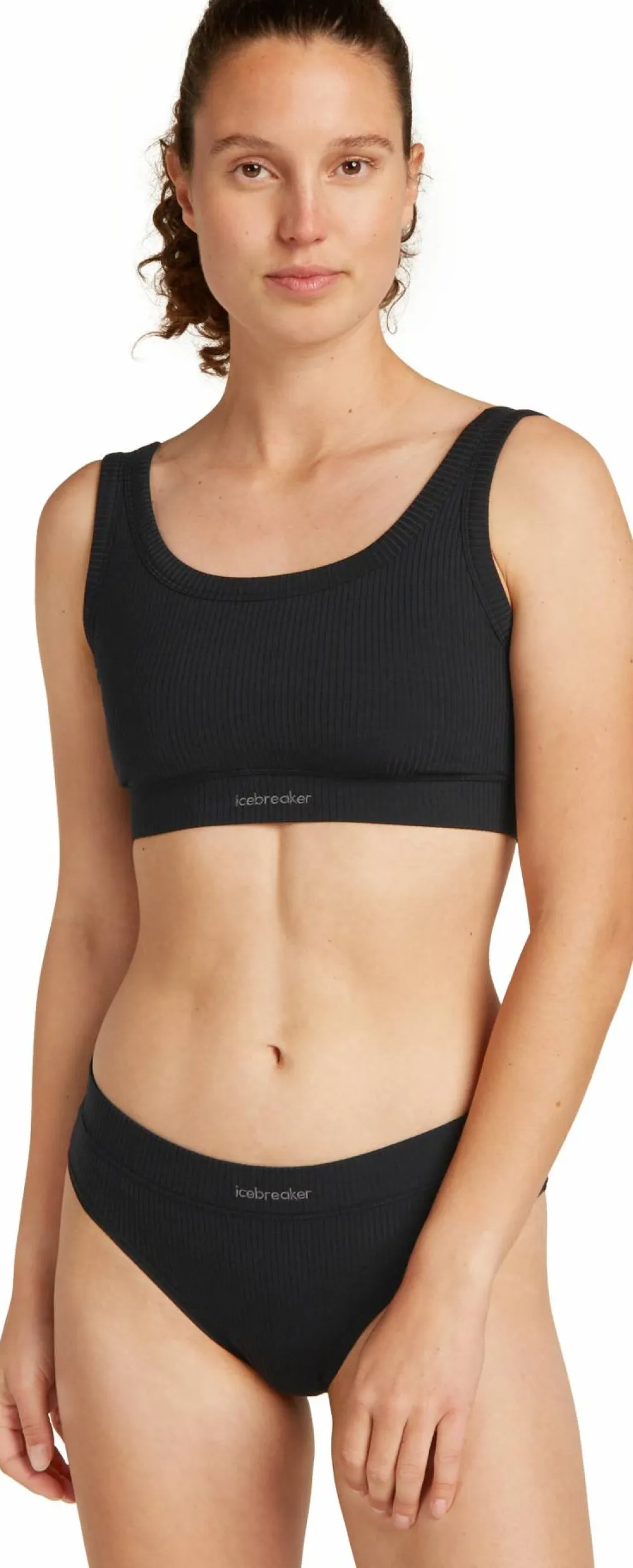 Clearance Icebreaker Women's Merino Rib Lotus Bra Black