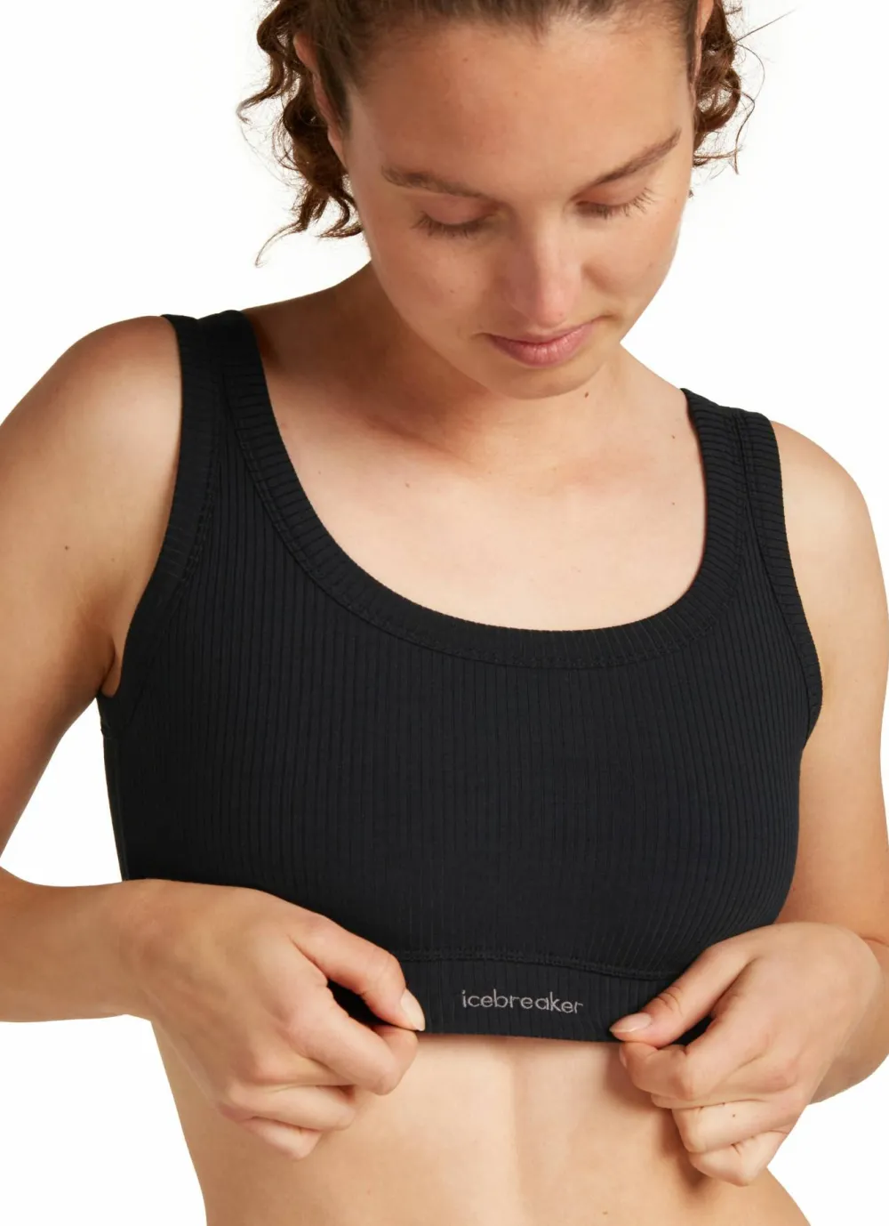 Clearance Icebreaker Women's Merino Rib Lotus Bra Black
