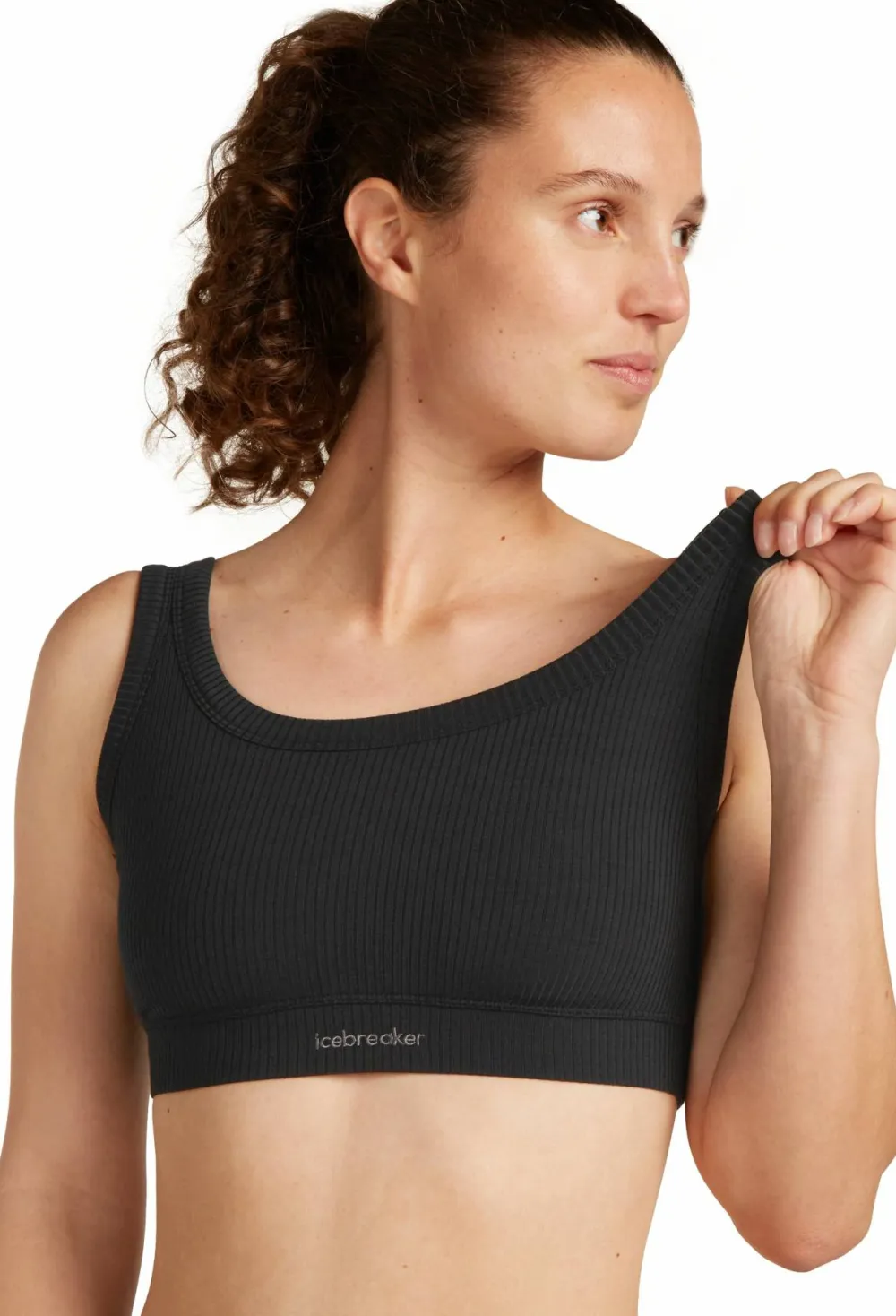 Clearance Icebreaker Women's Merino Rib Lotus Bra Black