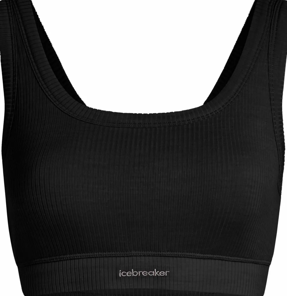 Clearance Icebreaker Women's Merino Rib Lotus Bra Black