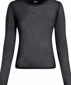 Sale Icebreaker Women's Merino 75 Cool-Lite Featherlight Longleeve Crewe Black