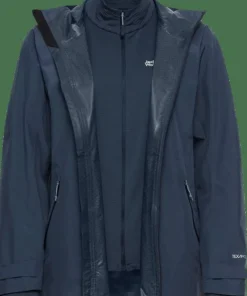 Best Jack Wolfskin Women's Litestride 3in1 Jacket Midnight Sky