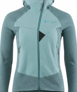 Clearance Klättermusen Women's Hugin Zip Hoodie Frost Green/Jade Green Frost Green-Jade Green